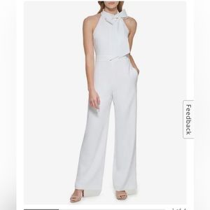 Vince Camuto Bow-Neck Halter Jumpsuit
